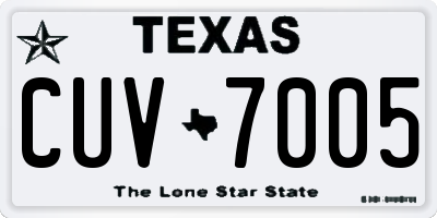TX license plate CUV7005