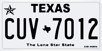 TX license plate CUV7012