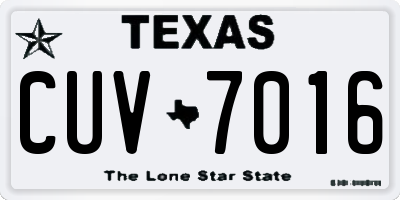 TX license plate CUV7016