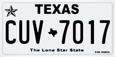 TX license plate CUV7017