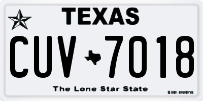 TX license plate CUV7018
