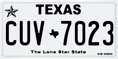 TX license plate CUV7023