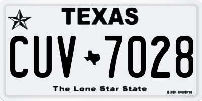 TX license plate CUV7028
