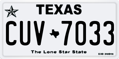 TX license plate CUV7033