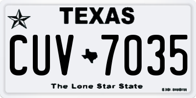 TX license plate CUV7035