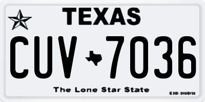 TX license plate CUV7036