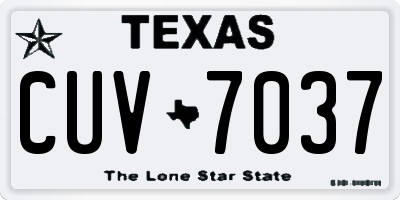 TX license plate CUV7037
