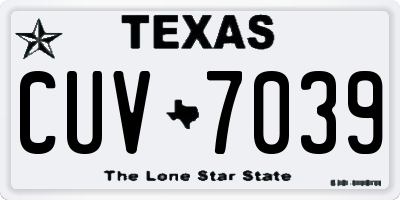 TX license plate CUV7039