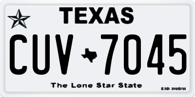 TX license plate CUV7045