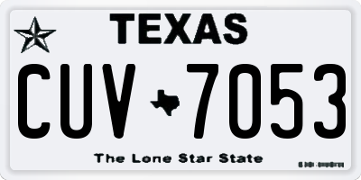 TX license plate CUV7053