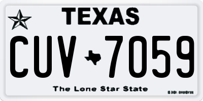 TX license plate CUV7059