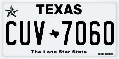 TX license plate CUV7060