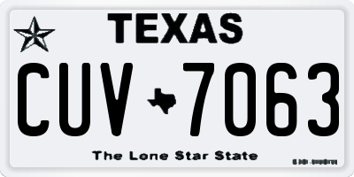 TX license plate CUV7063