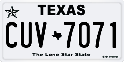 TX license plate CUV7071