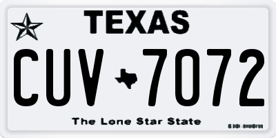 TX license plate CUV7072
