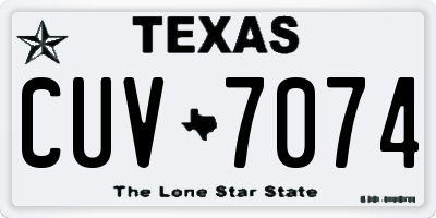 TX license plate CUV7074