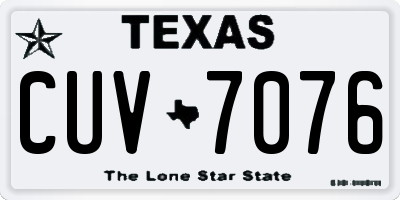 TX license plate CUV7076