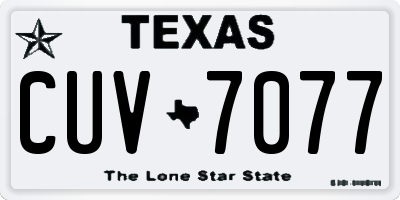 TX license plate CUV7077