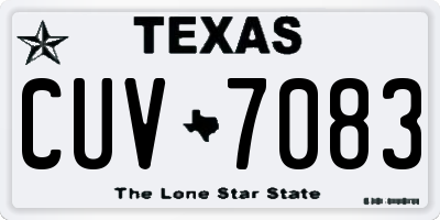 TX license plate CUV7083