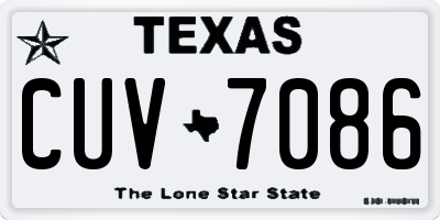 TX license plate CUV7086