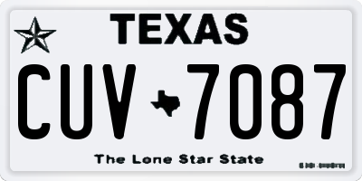 TX license plate CUV7087