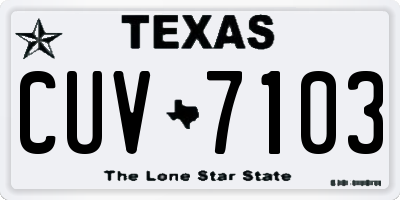 TX license plate CUV7103