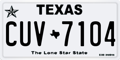 TX license plate CUV7104