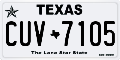 TX license plate CUV7105