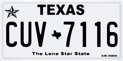 TX license plate CUV7116
