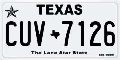 TX license plate CUV7126