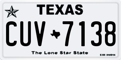 TX license plate CUV7138