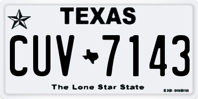 TX license plate CUV7143