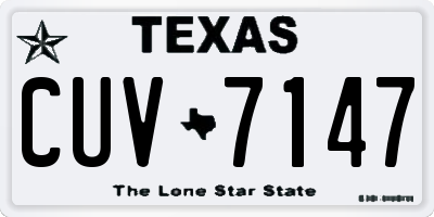 TX license plate CUV7147