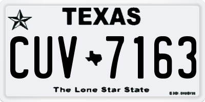 TX license plate CUV7163