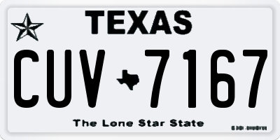 TX license plate CUV7167