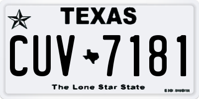 TX license plate CUV7181