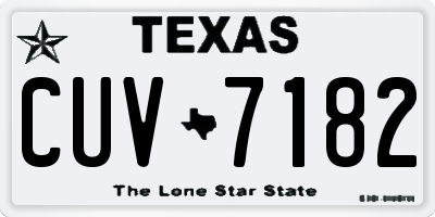 TX license plate CUV7182