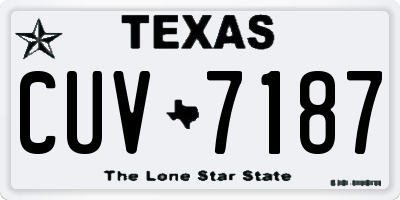 TX license plate CUV7187