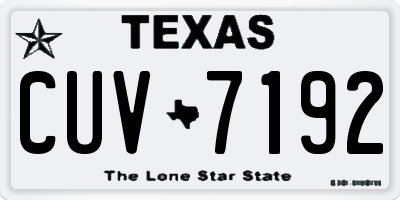 TX license plate CUV7192