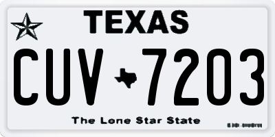 TX license plate CUV7203