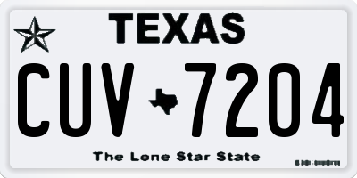 TX license plate CUV7204