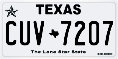 TX license plate CUV7207
