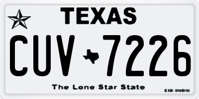 TX license plate CUV7226
