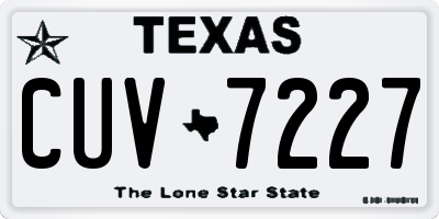 TX license plate CUV7227