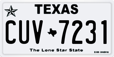 TX license plate CUV7231