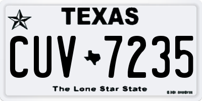 TX license plate CUV7235