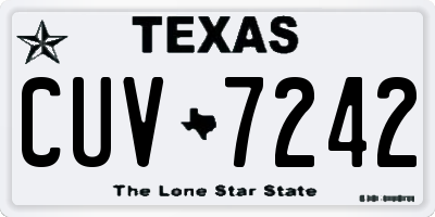 TX license plate CUV7242