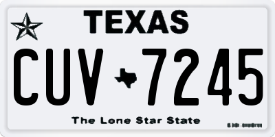TX license plate CUV7245