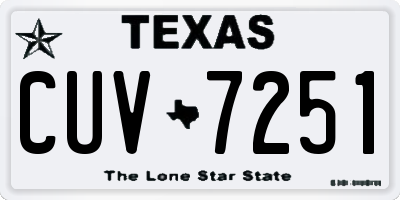 TX license plate CUV7251
