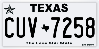 TX license plate CUV7258